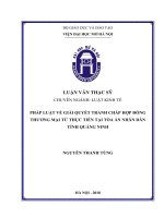 Pháp luật về giải quyết tranh chấp hợp đồng thương mại   từ thực tiễn tại tòa án nhân dân tỉnh quảng ninh   