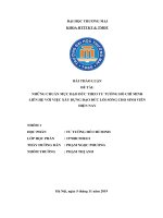 NHỮNG CHUẨN MỰC ĐẠO ĐỨC THEO TƯ TƯỞNG HỒ CHÍ MINH LIÊN HỆ VỚI VIỆC XÂY DỰNG ĐẠO ĐỨC LỐI SỐNG CHO SINH VIÊN HIỆN NAY