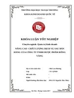 NÂNG CAO  CHẤT LƯỢNG DỊCH vụ SAU bán HÀNG của CÔNG TY TNHH dược PHẨM RỒNG VÀNG   sl1  v1 