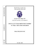 Pháp luật về bảo hiểm thất nghiệp từ thực tiễn tỉnh ninh bình  