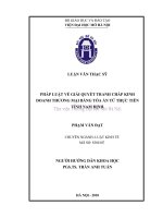 Pháp luật về giải quyết tranh chấp kinh doanh thương mại bằng tòa án từ thực tiễn tỉnh nam định  