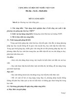 Vận dụng kinh nghiệm thực tế đời sống sản xuất ở địa phương vào giảng dạy hóa học THPT 