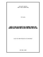 Quản lý đào tạo nghề ở các trường trung cấp ngành giao thông vận tải đáp ứng nhu cầu xã hội 