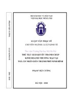 Thủ tục giải quyết tranh chấp kinh doanh thương mại tại toà án nhân dân thành phố ninh bình  