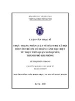 Thưc trạng pháp luật về bảo trợ xã hôi đối với trẻ em có hoàn cảnh đặc biệt từ thực tiễn quận ngô quyền, thành phố hải phòng phong  