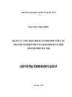 Luận văn thạc sỹ - Quản lý thu BHXH đối với các doanh nghiệp FDI của Bảo hiểm xã hội thành phố Hà Nội
