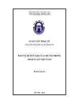 Bảo vệ quyền lợi của chủ nợ trong pháp luật việt nam  