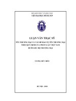 Tên thương mại và vấn đề bảo vệ tên thương mại theo quy định của pháp luật việt nam dưới góc độ thương mại  