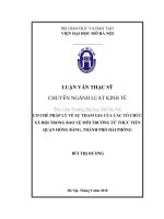Cơ chế pháp lý về sự tham gia của các tổ chức xã hội trong bảo vệ môi trường từ thực tiễn quận hồng bàng, thành phố hải phòng  