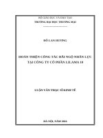 Hoàn thiện công tác đãi ngộ nhân lực tại công ty cổ phần LILAMA 10