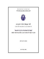 Pháp luật an sinh xã hội đối với người cao tuổi ở việt nam  