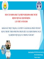 KHẢO SÁT THỰC TRẠNG, CẢI TIẾN VÀ ĐÁNH GIÁ PHÂN TÍCH SỬ DỤNG THUỐC THEO PHƯƠNG PHÁP LIỀU XÁC ĐỊNH TRONG NGÀY TẠI BỆNH VIỆN QUẬN 11