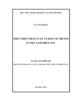 LUẬN ÁN TIẾN SĨ THỰC HIỆN PHÁP LUẬT VỀ BẢO VỆ TRẺ EM Ở VIỆT NAM HIỆN NAY