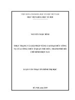 THỰC TRẠNG VÀ GIẢI PHÁP NÂNG CAO ĐẠO ĐỨC CÔNG VỤ CỦA CÔNG CHỨC Ở QUẬN THỦ ĐỨC, THÀNH PHỐ HỒ CHÍ MINH HIỆN NAY