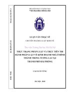 Thực trạng pháp luật và thực tiễn thi hành pháp luật về kinh doanh nhà ở hình thành trong tương lai tại thành phố hải phòng  