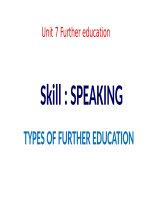 Enghlish 11 unit 7 further education lesson 4 speaking 