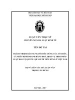 Trách nhiệm bảo vệ người tiêu dùng của tổ chức, cá nhân kinh doanh hàng hoá, dịch vụ theo pháp luật bảo vệ quyền lợi người tiêu dùng ở việt nam  