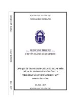 Giải quyết tranh chấp giữa các thành viên, giữa các thành viên với công ty theo pháp luật việt nam hiện nay  