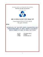 ĐÁNH GIÁ CÁC NGUYÊN NHÂN ẢNH HƯỞNG QUYTRÌNH PHỐI HỢP CÁC BÊN, TRONG GIAI ĐOẠN HOÀN THIỆN CỦA DỰ ÁN NHÀ CAO TẦNG