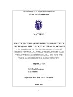 Semantic features and the interchangeability of the verb make with its synonyms in english articles with reference to the vietnamese equivalents  