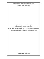 Một số biện pháp dạy kỹ năng sống cho trẻ 5 6 tuổi tại trường mầm non 