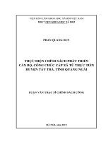 THỰC HIỆN CHÍNH SÁCH PHÁT TRIỂN CÁN BỘ, CÔNG CHỨC CẤP XÃ TỪ THỰC TIỄN HUYỆN TÂY TRÀ, TỈNH QUẢNG NGÃI