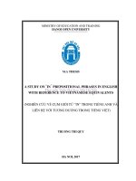 A study on IN prepositional phrases in english with reference to vietnamese equivalents  