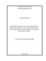 Phát triển năng lực sử dụng ngôn ngữ hóa học cho học sinh thông qua sử dụng hệ thống bài tập thực nghiệm trong dạy học chương sắt và một số kim loại quan trọng 