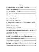 Báo cáo thực tập Kinh tế luật tại CÔNG TY APPE JV VIỆT NAM