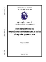 Pháp luật về bán đấu giá quyền sử dụng đất trong thi hành án dân sự từ thực tiễn tại tỉnh hà nam  