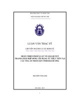 Hoàn thiện pháp luật về giải quyết tranh chấp hợp đồng tín dụng từ thực tiễn tại các tòa án nhân dân tỉnh hải dương  