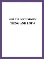 31 ĐỀ THI HỌC SINH GIỎI TIẾNG ANH LỚP 4.