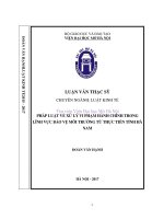 Pháp luật về xử lý vi phạm hành chính trong lĩnh vực bảo vệ môi trường từ thực tiễn áp dụng của tỉnh hà nam  