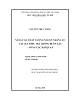 Nâng cao chất lượng nguồn nhân lực tại cục điều tra chống buôn lậu 