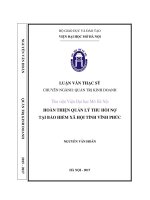 Hoàn thiện quản lý thu hồi nợ tại bảo hiểm xã hội tỉnh vĩnh phúc  