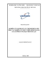Nghiên cứu đánh giá các thành phần liều phục vụ nghiên cứu BNCT trên kênh ngang của lò phản ứng hạt nhân Đà Lạt (Luận án tiến sĩ)