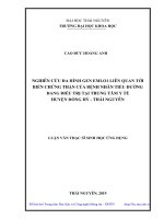 Nghiên cứu đa hình gen Emloi liên quan tới biến chứng thận của bệnh nhân tiểu đường đang điều trị tại Trung tâm y tế huyện Đồng Hỷ - Thái Nguyên (Luận văn thạc sĩ)