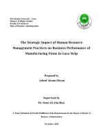 The strategic impact of human resource management practices on business performance of manufact 