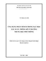 Ứng dụng phần mềm r trong dạy học xác suất, thống kê ở trường trung học phổ thông