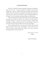 INTERNSHIP REPORT Trang an international travel and media joint stock company  