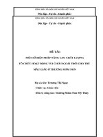 Một số biện pháp nâng cao chất lượng tổ chức hoạt động vui chơi ngoài trời cho trẻ mẫu giáo ở trường mầm non 