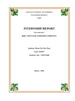 INTERNSHIP REPORT KBL VIETNAM LIMITED COMPANY 