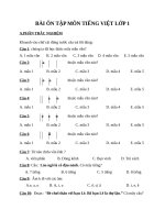 BÀI ôn tập môn TIẾNG VIỆT lớp 1