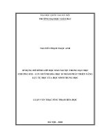 Áp dụng mô hình lớp học đảo ngược trong dạy học chương oxi – lưu huỳnh nhằm phát triển năng lực tự học cho học sinh phổ thông 