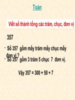 Viết số thành tổng các trăm chục đơn vị Toán lớp 2