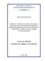 Nghiên cứu tác động của chất lượng dịch vụ tới sự hài lòng của khách hàng trong bảo hiểm trách nhiệm dân sự chủ xe cơ giới đối với người thứ ba - Nghiên cứu thực nghiệm tại tỉnh Thanh Hóa