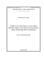 Nghiên cứu sự phụ thuộc của quá trình phân hủy nhiệt và tốc độ nổ vào thành phần thuốc nổ hỗn hợp trên nền hexogen 