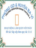TOÁN 4 tuổi sawos xếp theo quy tắc