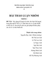 Quẩn trị nhóm làm việc : xây dựng chương trình dã ngoại cho lớp