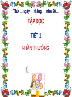Tập đọc Phần thưởng Tuần 2 Tiếng Việt lớp 2
